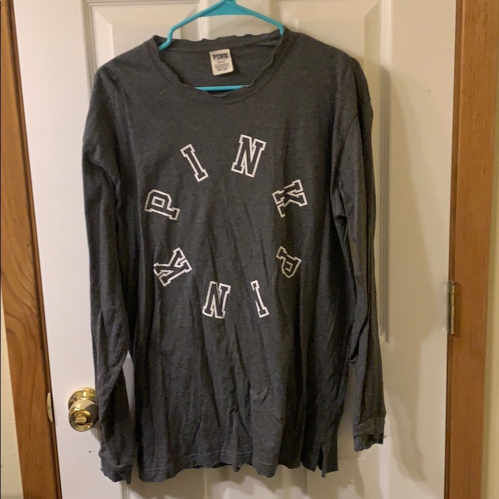 Gray pink long sleeve tee